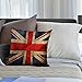 HGOD DESIGNS UK Flag Pillow Covers,Decorative Throw Pillow Vintage United Kingdom Flag Pillow Cases Cotton Linen Outdoor Indoor Square Cushion Covers for Home Sofa Couch 18x18 inch