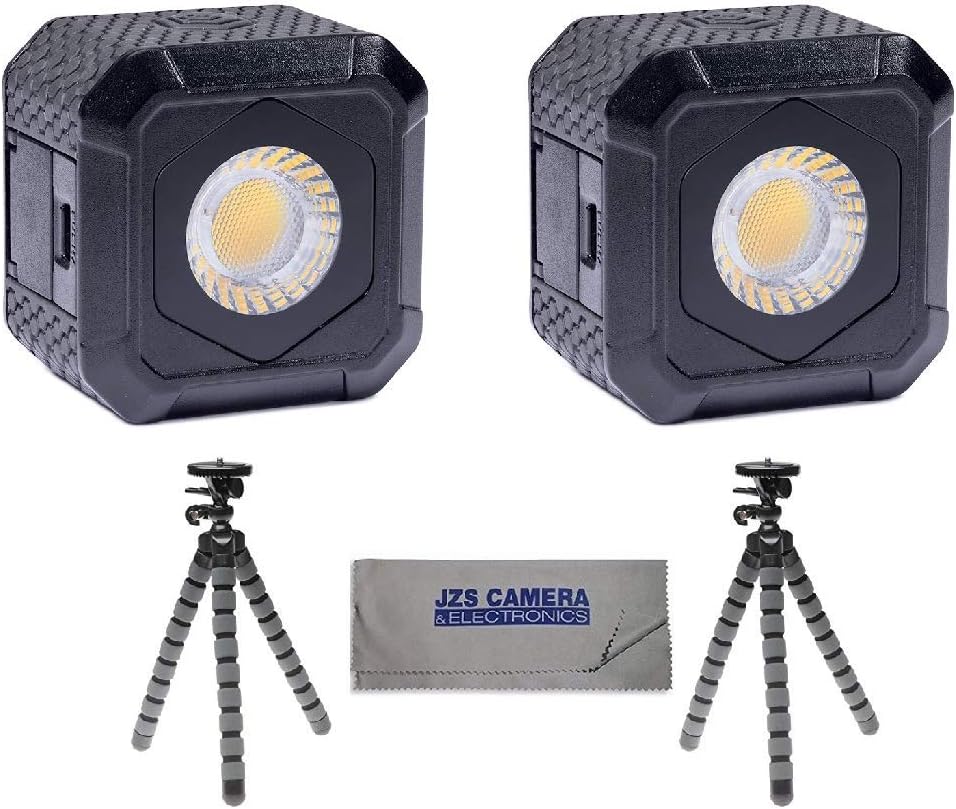 Lume Cube AIR Waterproof Compact LED Light for Photo, Video, GoPro, Smartphone [2-Pack] +Vidpro GP-14 Mini Tripod [2-Pack] Kit