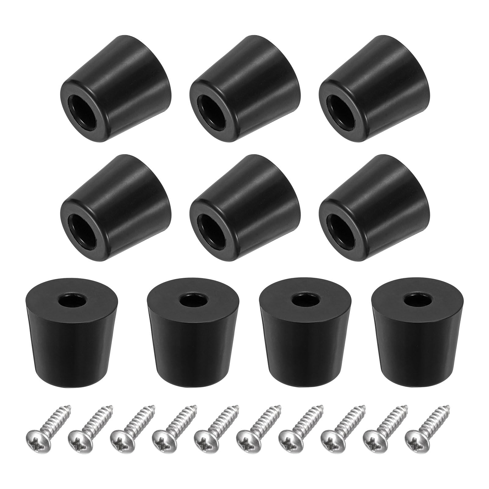 Photo 1 of uxcell 18Pcs Rubber Bumper Feet, 0.67" H x 0.75" W Round Pads with Stainless Steel Washer and Screws for Furniture, Appliances, Electronics