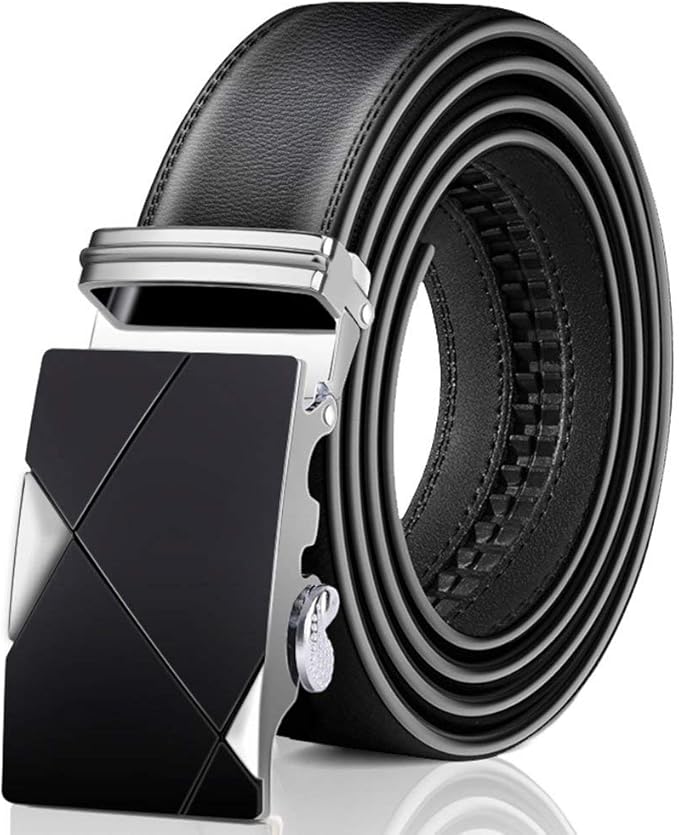 Men'S Belts Ratcheting Leather Belt Automatic Festival Business Buckle Fashion Leather Belt 1 3