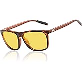 DUCO Polarized Night Vision Glasses for Men and Women Yellow Safety Driving Glasses with UV Protection and Anti Glare