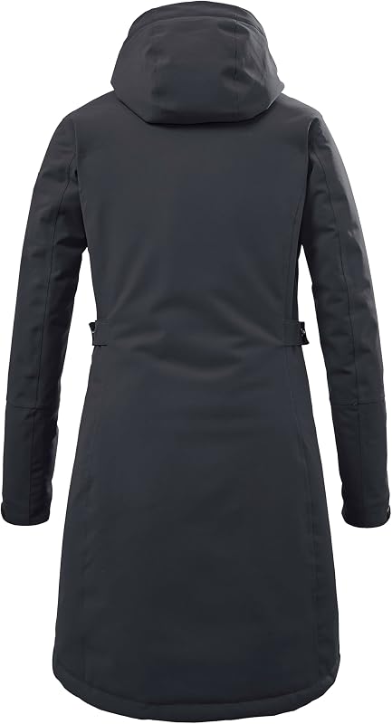Parka funcional feminino com capuz com fecho - KOW 165 WMN PRK, Preto, Tamanho 38