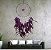 no!no! Large Indian Circle Dream Catcher Wind Chimes Purple Feather Traditional Style Pendant Wall Hanging Home Decoration Gift