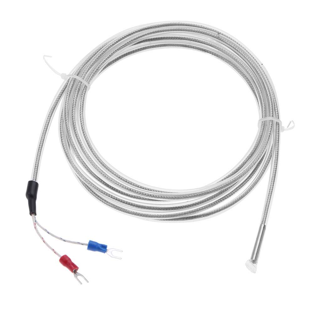 K-type Thermocouple, Waterproof PTFE K Type Thermocouple 2-Wire Sensors 0-200 ℃ 5m Cable Length