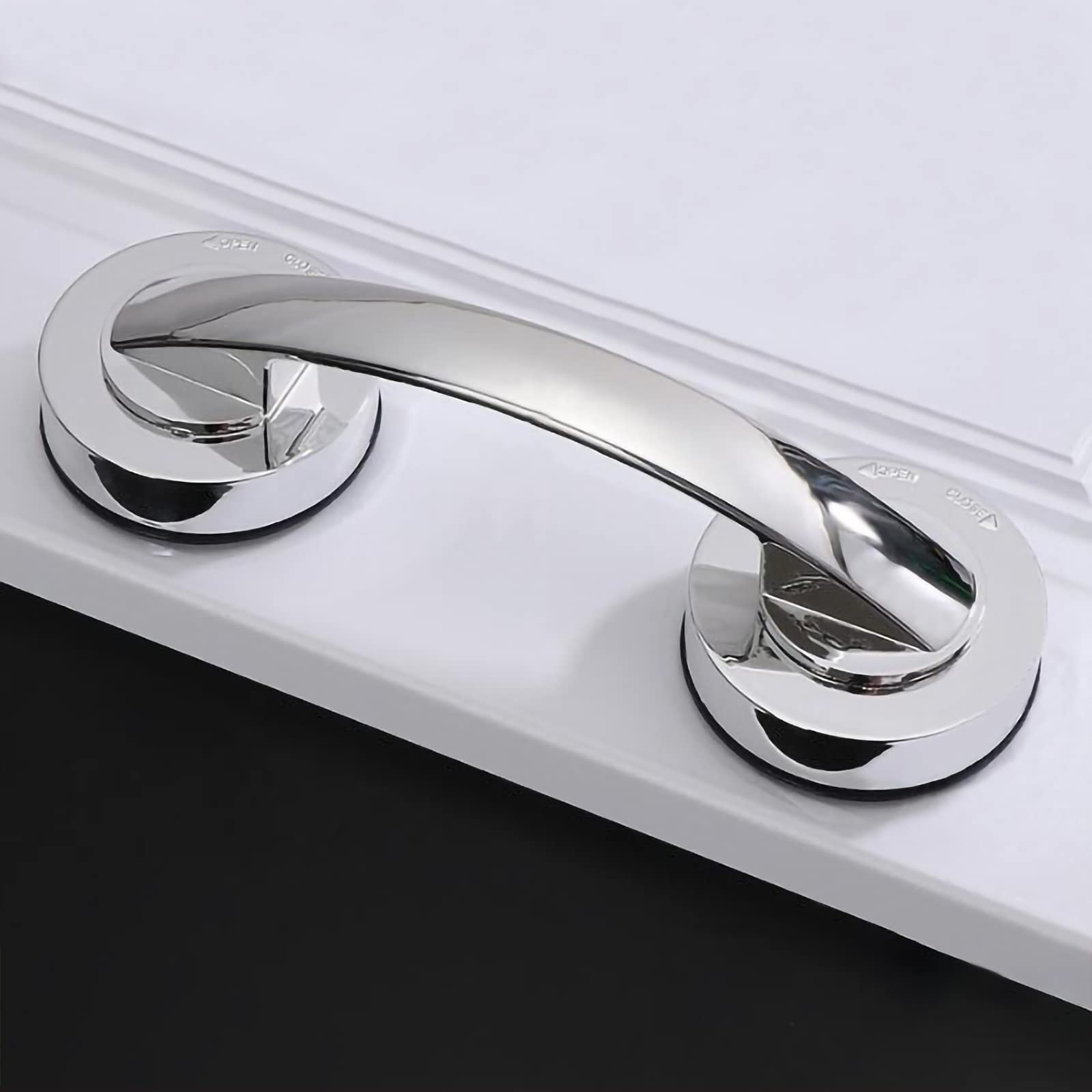 KAFENDA Large Glass Door and Window Handles, Bathroom Sliding Doors, cabinets, wardrobes, Suction Cups, Non-Marking Handles, Non-Porous Absorption Handles, Shower Grab Bars (Silver)