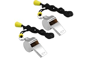WONAPAD Whistle, Stainless Steel Sports Whistles with Lanyard, Loud Crisp Sound Whistles Great for Coaches, Referees, Teachers and Polices