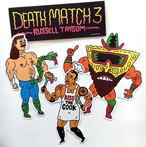 Russell Taysom IndustriesWrestling Stickers - Death Match #3 (Set of 3 Stickers)