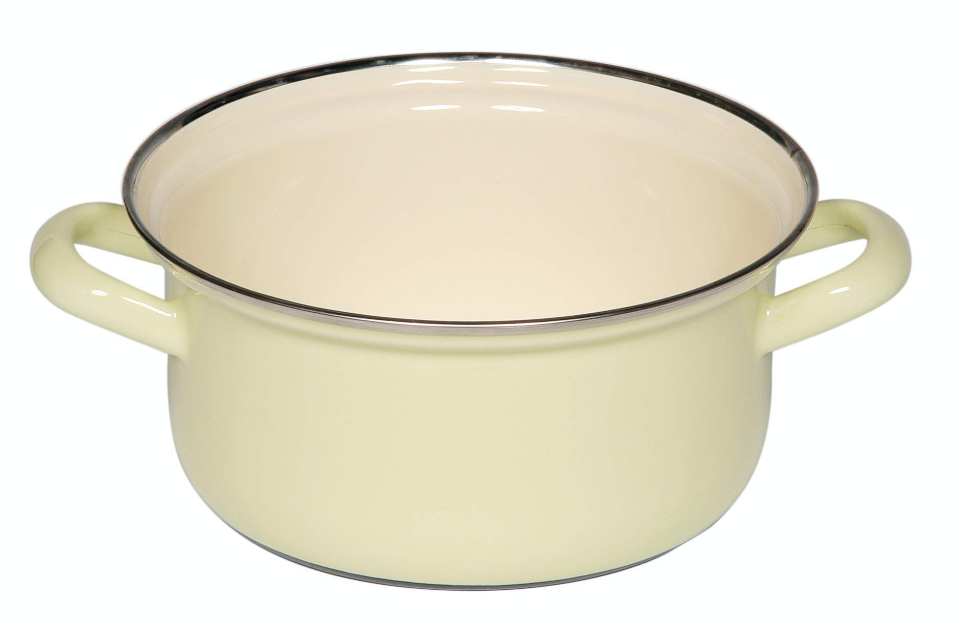 Riess Classic - Household Articles Colour/Pastel Casserole with Chrome Rim, Diameter-16 cm Yellow