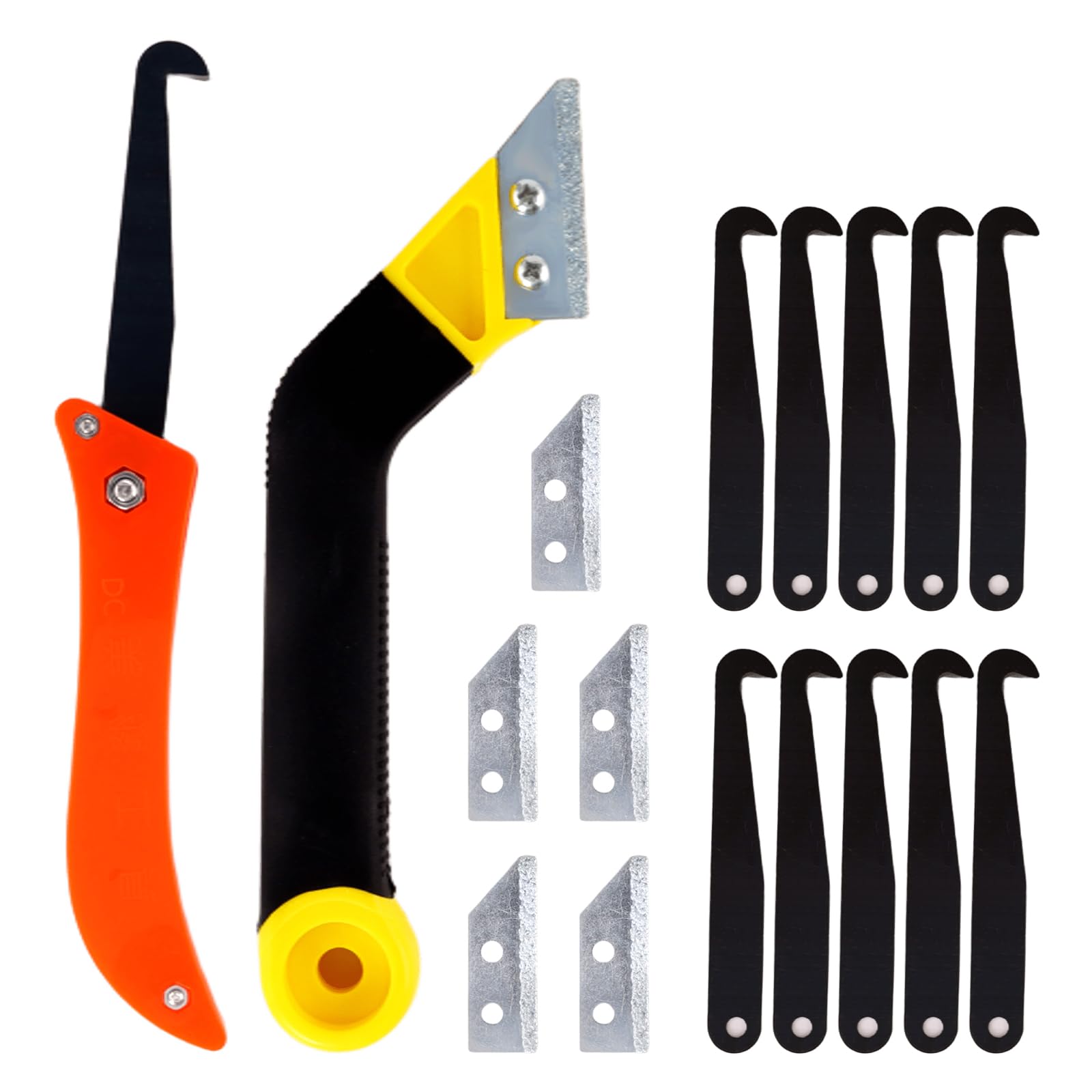 17 Pcs Pro Grout Removal Tool, Grouting Scraper Rake Tool Grout Rake, Tile Grout Hand Saw Angled for Tile Cleaning, Grout Remover Tools for Tile Floor Cleaning Repair