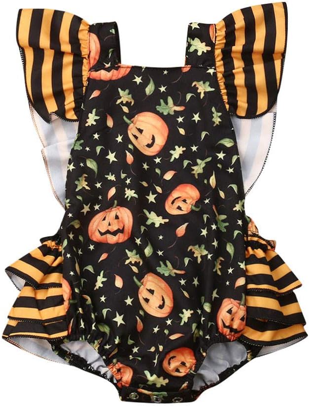 Masaya Viyana Com Weilov Vetements Dautomne Et Dhiver Body Halloween Girl Pumpkin Creeper Body Outfit Confortable Romper Baby Casual Jumpsuit Bebe Combinaisons Et Barboteuses