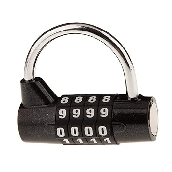 Electomania 4 Digit Combination Padlock Travel Luggage Locker Security Lock (Black)