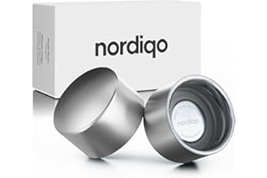 Nordiqo Premium Stainless Steel Double wall Bottle Lid - Compatible with plastic bottles from SodaStream, Aarke and other Soda Makers | No Plastic in cap | BPA Free | 2-Pack