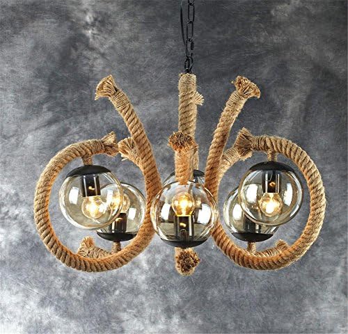 DMMSS Retro Umbrella Magic Beans Hand Hemp Rope Chandelier Nordic Living Room Clothing Store Lighting Restaurant Lights