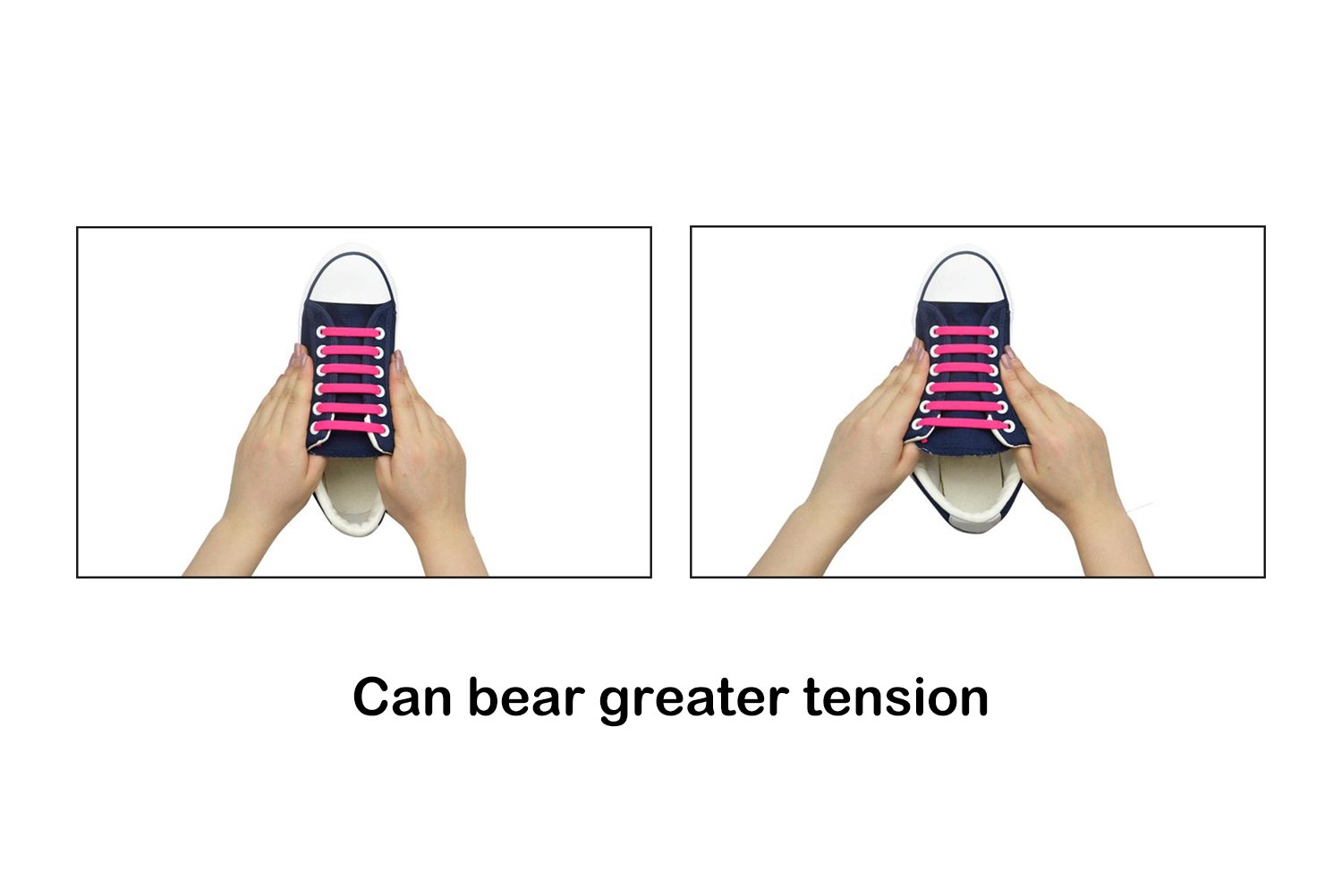 No Tie Shoelaces for Kids and Adults - SunJolly Waterproof & Stretchy Silicone Tieless Shoe Laces - for Athletic & Dress Casual Shoes, Hiking Boots (Pink)