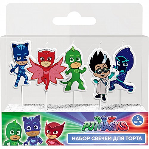 PJ Masks Molded Pick Candle Set (5ct) Birthday Party Supplies Cupcake