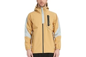 Arasiyama Men's Lightweight Waterproof Rain Jacket Windproof Raincoat with Hood Outdoor Ventures