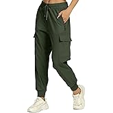 Buauty Womens Joggers Quick Dry Lightweight Cargo Joggers Hiking Pants with Pockets Elastic Waist for Travel and Camping