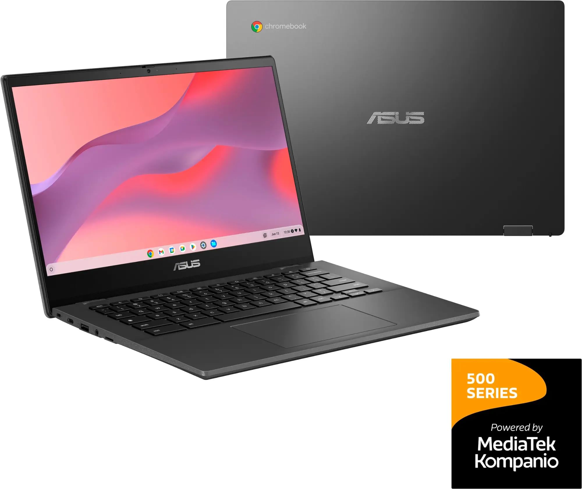 ASUS Chromebook CM1402 Laptop, 14” FHD (1920 x 1080) LED Display, MediaTek Kompanio 520, 8-Core, 4GB RAM, 64GB eMMC, Chrome OS, Gravity Gray, TWE 64GB Micro SD Card