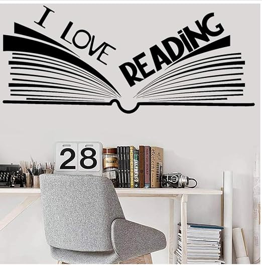 YYZOVBNN Wandtattoo 'Buch Zitat Lesen' – 79 X 57 Cm, Vinyl Aufkleber, Selbstklebend & Rückstandslos Entfernbar – Für Wohnzimmer, Bibliothek & Kinderzimmer