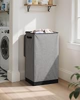 SOLEDI 100L Laundry Basket with Lid Large Collapsible Hamper Grey view 2