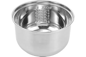 Cabilock Stainless Steel Rice Cooker Inner Pot, 7 Inch Non Stick Rice Maker Liner Replacement, Multi-Cooker Pot Insert for Ev
