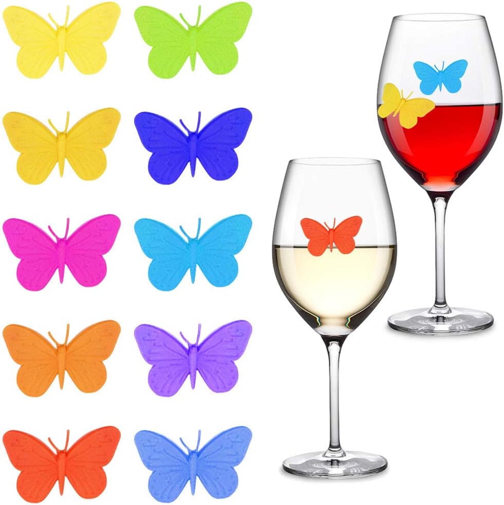 Segnabicchieri In Silicone - Confezione Da 41 Pezzi, Per Vino, Champagne E Bevande, Colorati E Pratici