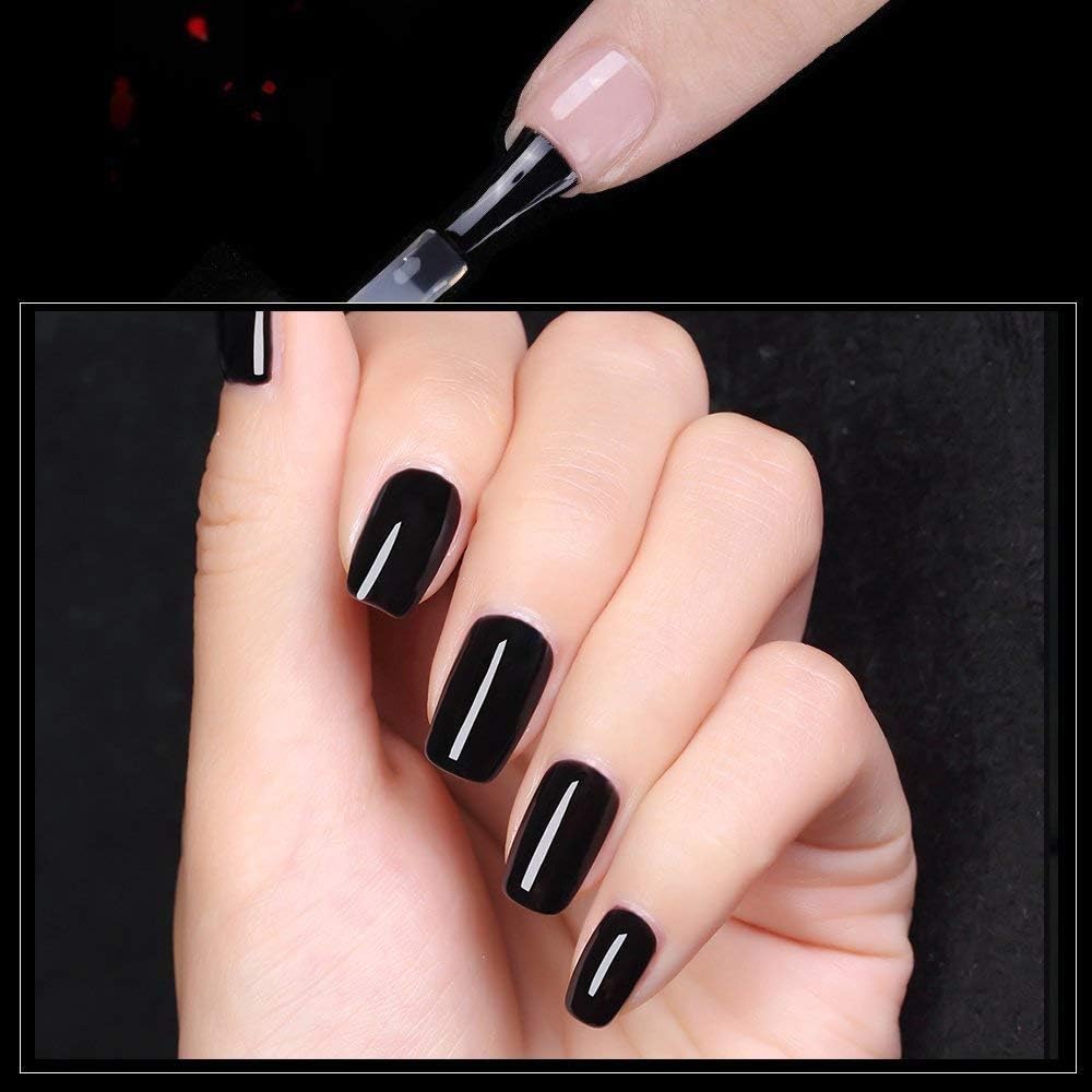 Vishine 15ml No Wipe Top Coat Base Coat Gel Nail Polish Soak Off UV LED Drying Long Lasting Shiny Nail Varnish Set: Health & Personal Care