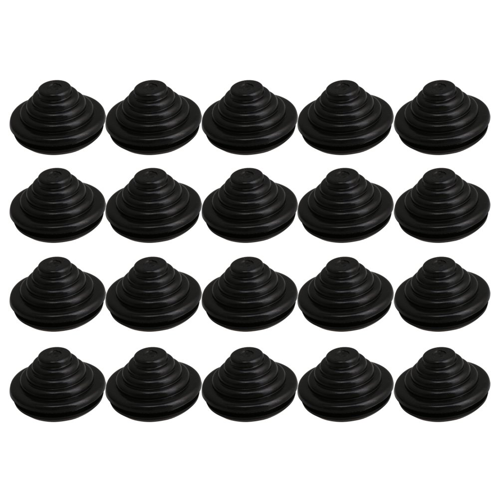 BQLZR 25mm Groove Dia Black Tower Shape Rubber Wiring Wire Grommets Gasket Guard Ring Home Improvement Pack of 20
