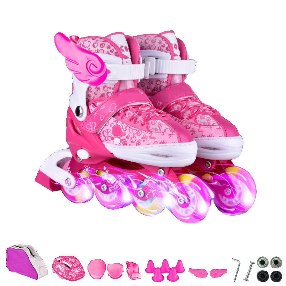 DSFGHE Rollschuhe Inline Skates Skate Boys Girls Anfänger KinderSet
