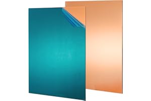Eorbow 2 Pack 8" x 12" Pure Copper Sheet, 24 Gauge/0.5mm Metal Plate, Film Attached Copper Plates for Crafts, Jewelry, Industry, Repair, Electrical, No Scratches