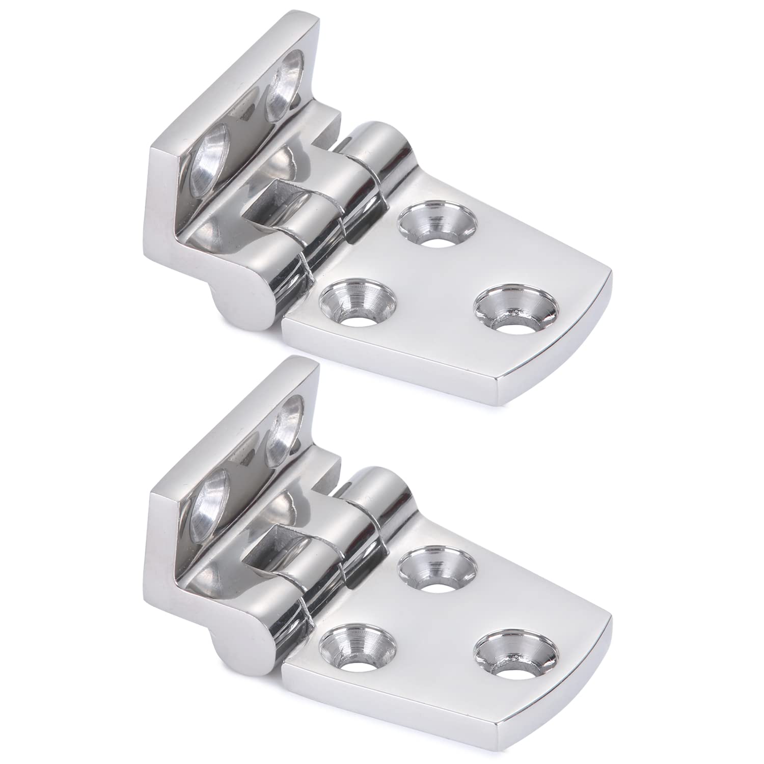 9Tong Heavy Duty Boat Cabinet Hinge - Steel Mirror Polished Marine Deck Hatch Offset Short Side SUS316 - 1.51 x 2.12 Inch - 2pcs