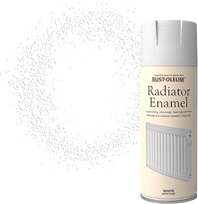 Rust-Oleum 400ml Radiator Enamel Spray Paint Aerosol Satin White Heat Resistant