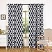 Printed Blackout Curtains-Set of 2 Panel,52 Inches Wide By 84 Inches Long,Room Darkening Curtains And Drapes For Bedroom Living Room Window,Thermal Insulated Grommet Top Grey White Moroccan Pattern