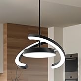 FIMEI LED Saturn Pendant Lights, 3000-6000K Dimmable Adjustable Hanging Chandelier Saturn Ring Design for Dining Room Kitchen