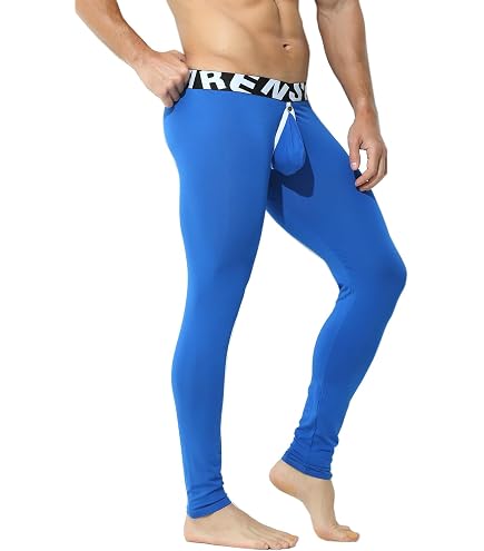 Men's Removable Pouch Long Johns Thermal Underwear Bottoms Open