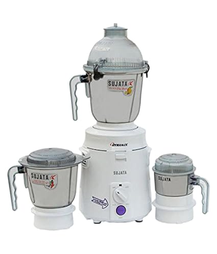 Sujata DynaMix DX 900-Watt Mixer Grinder with 3 Jars (White)
