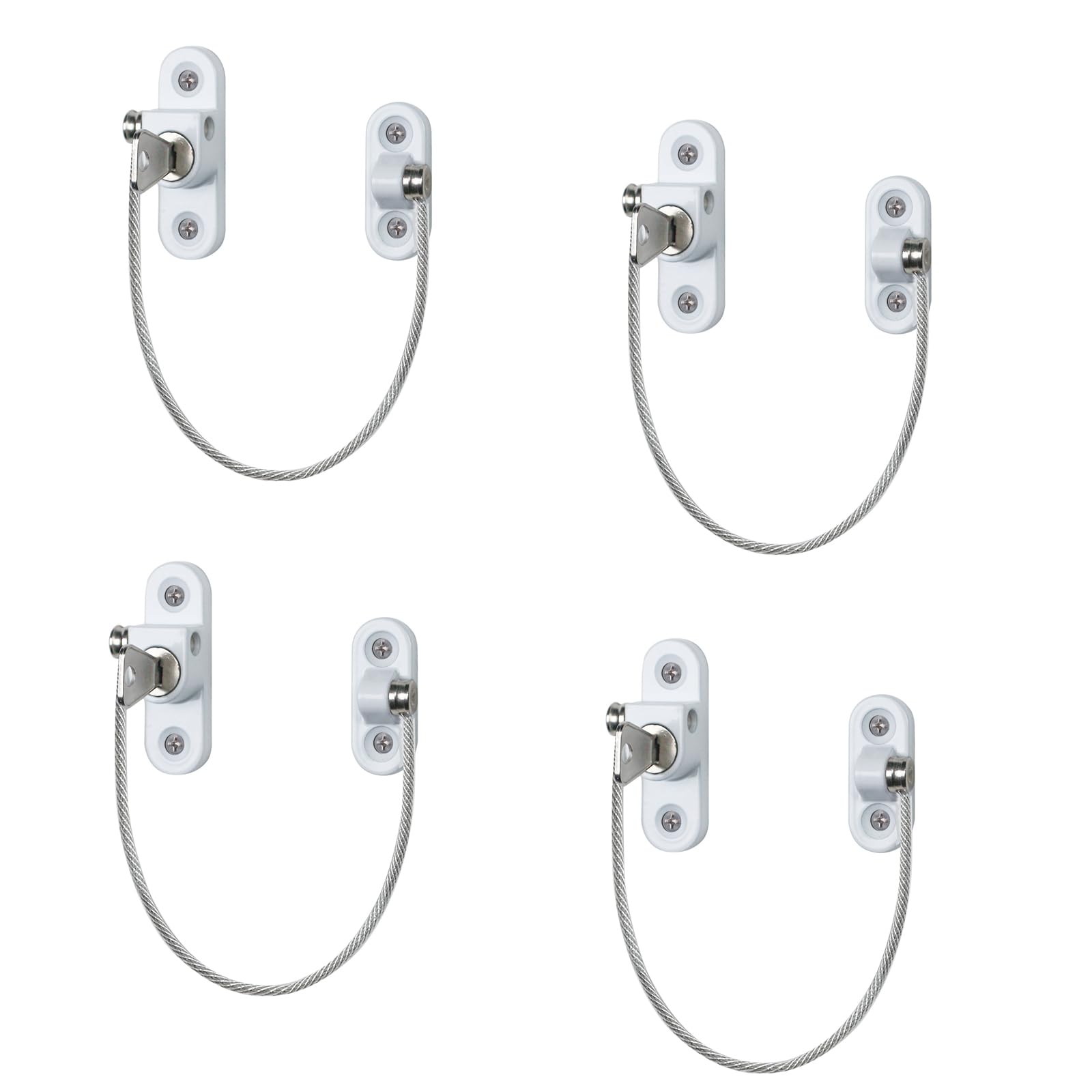 4Pcs Window Locks for UPVC Windows, YTOOK Window Cable Restrictor Window Safety Locks with Keys and Screws for Child & Baby Safety