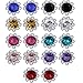 IBLUE 9 Pairs Stainless Steel Flower Clear Cubic Zirconia Stud Earring Set