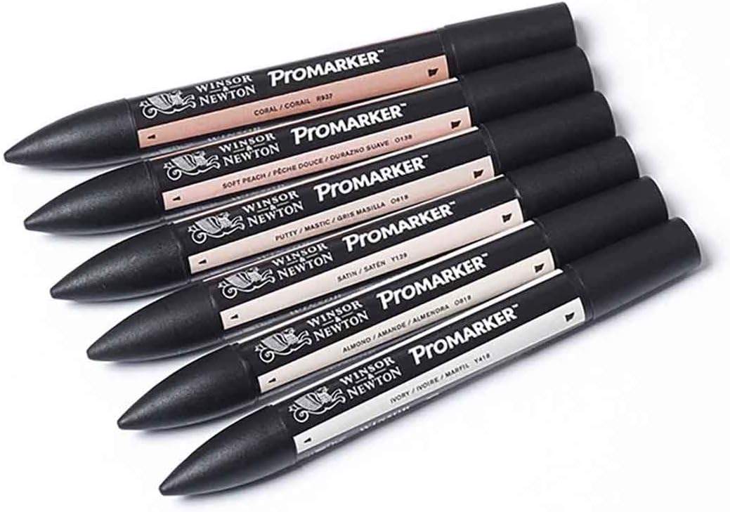 Winsor & Newton ProMarker - Set of 6 - Skin Tones - Set 1, Skin Tones (Version 1), 6 count (Pack of 1) - Image 3