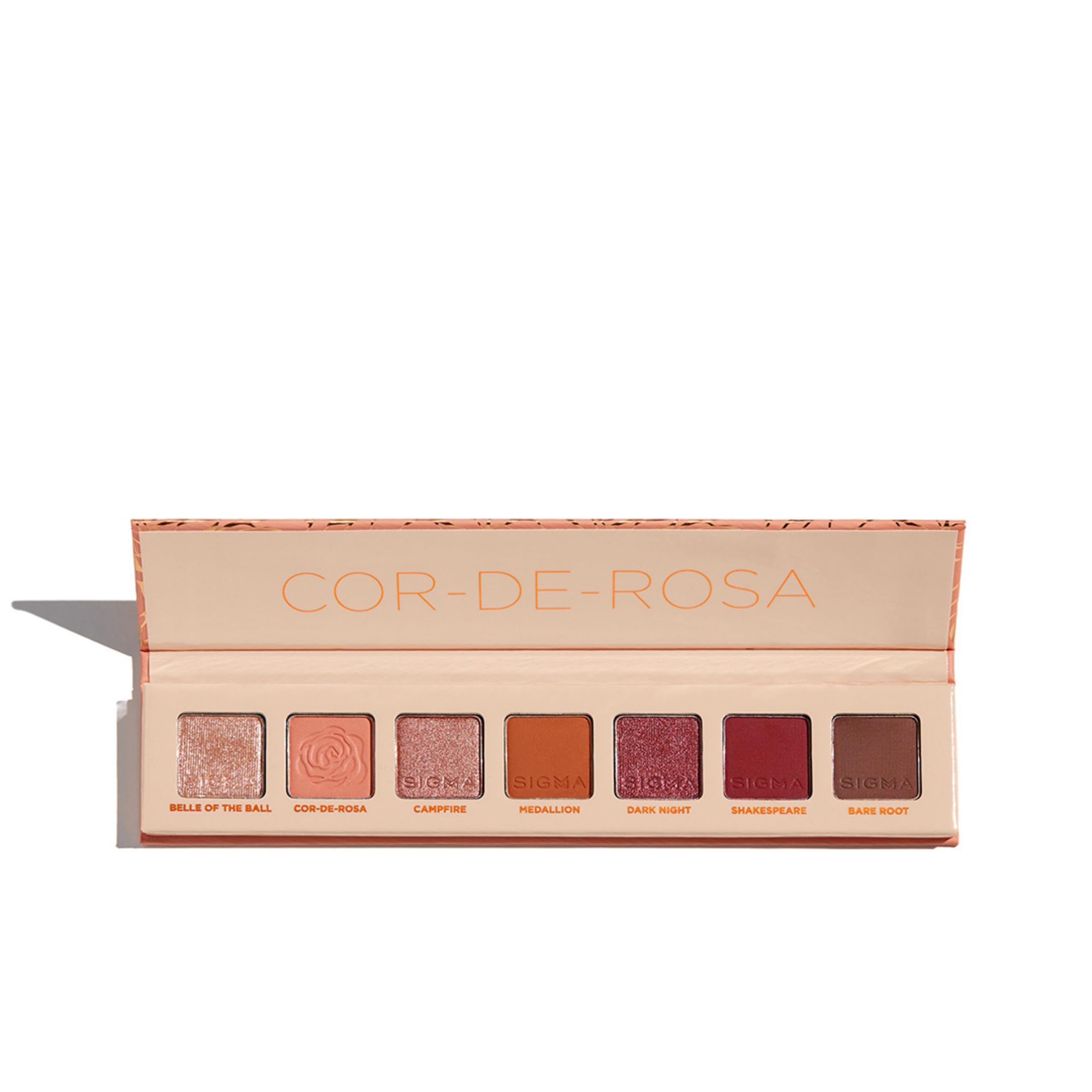 Sigma Beauty Mini Eyeshadow Palette - Cor-de-Rosa - 7 Warm Eyeshadow Shades in Matte, Shimmer and Metalic Finishes - Highly Pigmented Vegan Eye Makeup Palette for On-the-Go - Clean Beauty Products