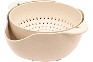 Starfrit Gourmet ECO - Small Bowl and Colander Set - Colander 44 oz - Bowl 60 oz - Wheat Straw Fibers