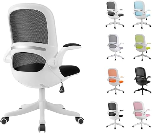 Amazon Topjia 人間工学設計 メッシュ オフィスチェア デスクチェア 360度回転 仕事椅子 付き 腰サポート そして 跳ね上げ式アームレスト 昇降機能付き パソコンチェア 1 リクライニング 白 黒 デスクチェア 文房具 オフィス用品