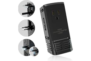 FUNPRO Voltage Converter, 220V to 110V 2000W Universal Power Converter, 8A Max for Hair Dryer Laptop Cell Phone, Worldwide Plug for US to Europe UK AU Over 150 Countries Black