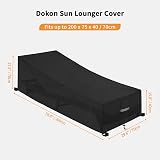 Dokon Garden Sunbed Cover Waterproof Windproof 200x75x40/70cm Black view 2