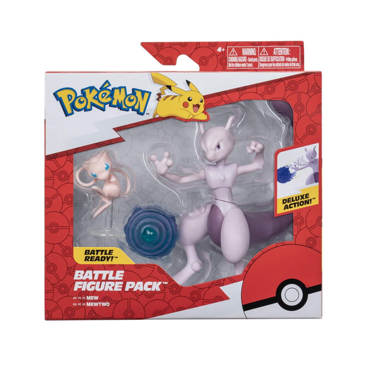Pokémon Battle Figure 2 Pack - Features 2-Inch Mew & 4.5-Inch Mewtwo Battle Figures