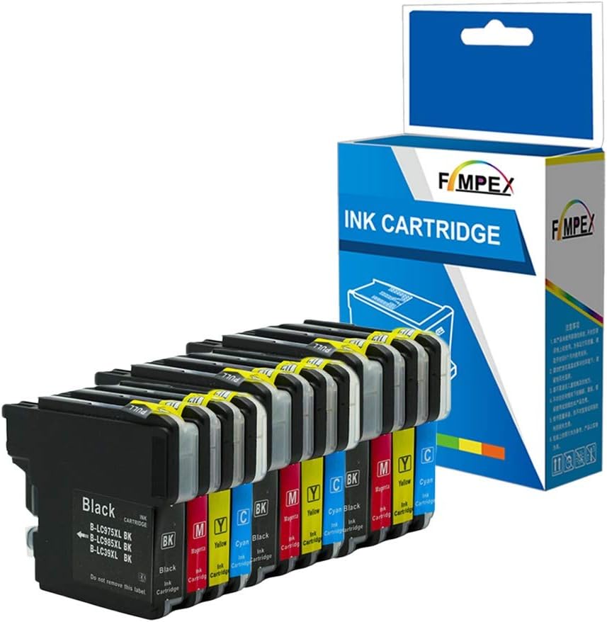 Fimpex Compatible Ink Cartridges for Brother LC980 LC1100, 12PK B/C/M/Y