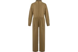 Jowowha Kids Boys All in One Jumpsuit One Piece Cargo Overalls Mechanic Boilersuit Coverall Dungarees Hip Hop Streetwear