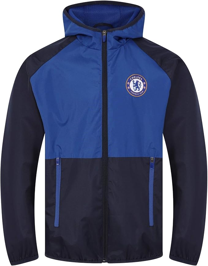 Chelsea FC Official Football Gift Boys Shower Jacket Windbreaker