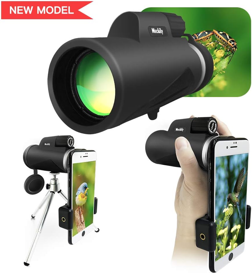 [Newest 2019] Monocular Telescope, MECKILY 12X50 High Power Monocular Single Hand Focus Telescope for Kids Waterproof HD BAK4 Prism FMC Len Compact Optic Bird Watching / Outdoor / Concert