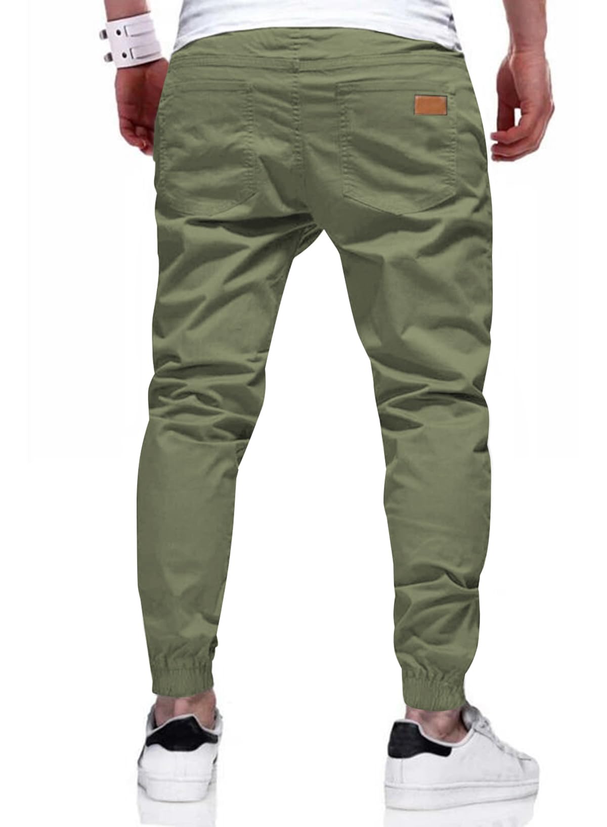 JMIERR Mens Casual Joggers Pants - Cotton Drawstring Chino Cargo Pants Hiking Outdoor Twill Track Jogging Sweatpants Pants
